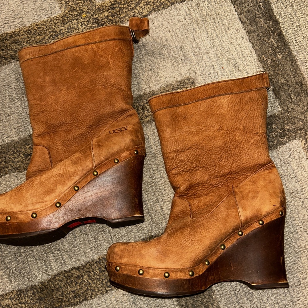 UGG Carnegie Leather Studded Accents Boots Size: 11